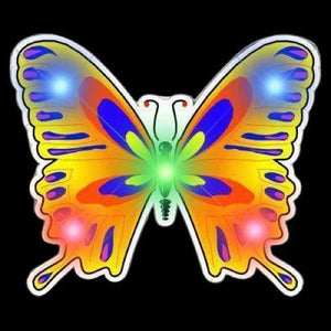 Mood Butterfly Flashing Body Light Lapel Pins (1 Per Pack) - Glow-Paradise
