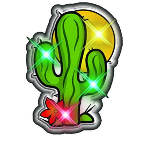 Cactus Flashing Body Light Lapel Pins (1 Per Pack) - Glow-Paradise