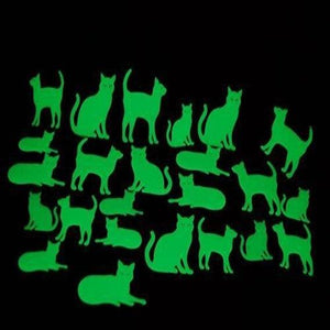 Glow in the Dark Cats (24 Stickers Per Pack) - Glow-Paradise