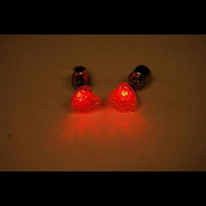 LED Light Up Heart Stud Earrings (Red Color, 1 Pair Per Pack) - Glow-Paradise