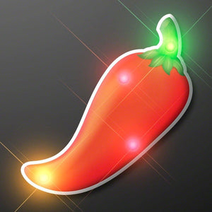 Chili Pepper Flashing Body Light Lapel Pins (1 Per Pack) - Glow-Paradise