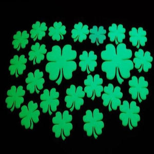 Glow in the Dark Four Leaf Clovers (24 Stickers Per Pack) - Glow-Paradise