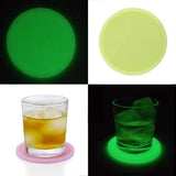 Glow in The Dark Fluorescent Silicone Drink Coasters (Pink/White/Beige/Yellow Colors, 8 Coasters Per Pack) - Glow-Paradise