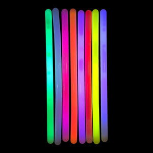 12 Inch Premium Jumbo Glow Sticks (Assorted Color, 10 Count Per Pack) - Glow-Paradise