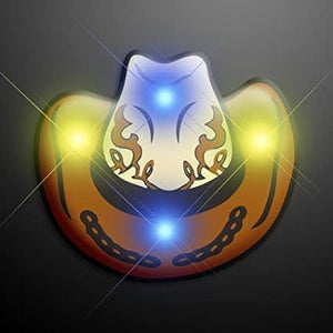 Cowboy Hat Flashing Body Light Lapel Pins (1 Per Pack) - Glow-Paradise