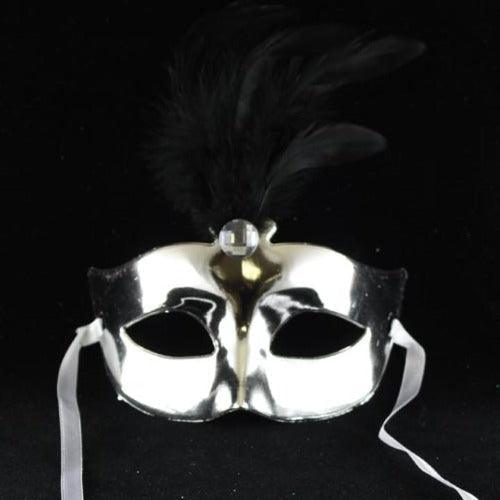 Shiny Feather Mask (Silver Color, 1 Mask Per Pack) - Glow-Paradise