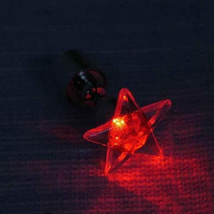 LED Light Up Star Stud Earrings (Red Color, 1 Pair Per Pack) - Glow-Paradise