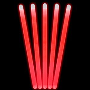12 Inch Premium Jumbo Glow Sticks (Red Color, 10 Count Per Pack) - Glow-Paradise