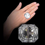 LED Princess Cut Diamond Bling Rings (White Color, 24 Rings Per Pack) - Glow-Paradise
