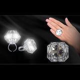 LED Princess Cut Diamond Bling Rings (White Color, 24 Rings Per Pack) - Glow-Paradise