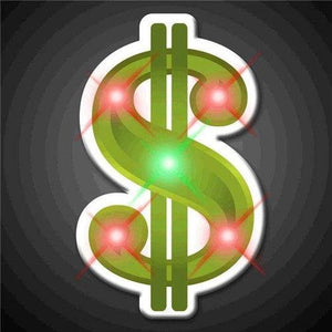 Dollar Sign Flashing Body Light Lapel Pins (1 Per Pack) - Glow-Paradise