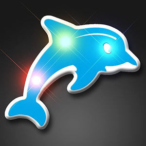Blue Dolphin Flashing Body Light Lapel Pins (1 Per Pack) - Glow-Paradise