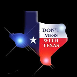 Don't Mess With Texas Flashing Body Light Lapel Pins (1 Per Pack) - Glow-Paradise