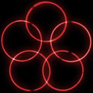 20 Inch Glow Stick Necklaces (Red Color, 50 Counts Per Pack) - Glow-Paradise