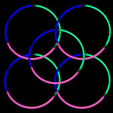 24 Inch Tri-Color Glow stick Necklaces (Green/Pink/Blue, 50 Count Per Pack) - Glow-Paradise