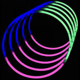 24 Inch Tri-Color Glow stick Necklaces (Green/Pink/Blue, 50 Count Per Pack) - Glow-Paradise