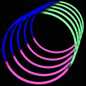 24 Inch Tri-Color Glow stick Necklaces (Green/Pink/Blue, 50 Count Per Pack) - Glow-Paradise