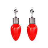 LED Light Up Bulb Clip-On Earrings (Red Color, 1 Pair Per Pack) - Glow-Paradise