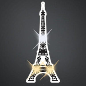 Eiffel Tower Flashing Body Light Lapel Pins (1 Per Pack) - Glow-Paradise