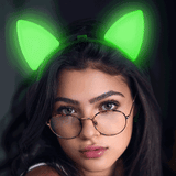 Light Up Cat Ears (Green Color, 1 Quantity Per Pack) - Glow-Paradise