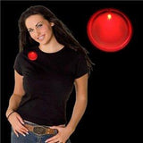Light Up Round Badge Pin (Red Color, 1 Per Pack) - Glow-Paradise