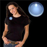 Light Up Round Badge Pin (White Color, 1 Per Pack) - Glow-Paradise