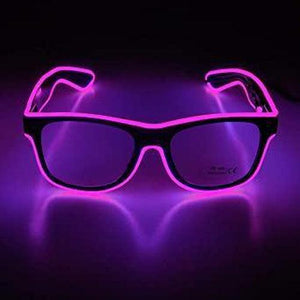 EL-Wire Aviator Shades with Sound Sensor and Dark Lens (Pink Color, 1 Per Pack) - Glow-Paradise