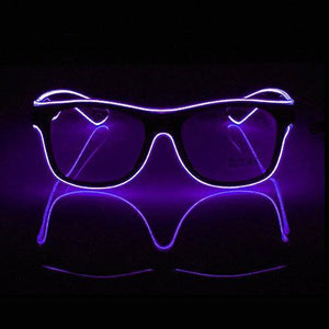 EL-Wire Aviator Shades with Sound Sensor and Dark Lens (Pruple Color, 1 Per Pack) - Glow-Paradise