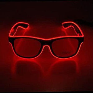EL-Wire Aviator Shades with Sound Sensor and Dark Lens (Red Color, 1 Per Pack) - Glow-Paradise