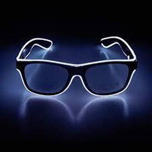 EL-Wire Aviator Shades with Sound Sensor and Dark Lens (White Color, 1 Per Pack) - Glow-Paradise