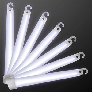 6 Inch Premium Glow Sticks (White Color, 12 Count Per Pack) - Glow-Paradise
