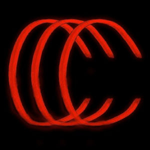 22 Inch Twister Glow Stick Necklaces (Red Color, 25 Count Per Pack) - Glow-Paradise