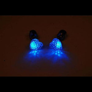 LED Light Up Heart Stud Earrings (Blue Color, 1 Pair Per Pack) - Glow-Paradise
