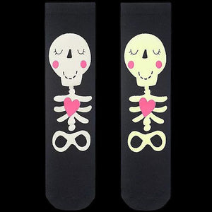 Adult Glow-in-the-Dark Skeleton Crew Socks (2 Socks Per Pack) - Glow-Paradise