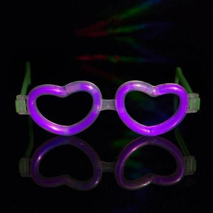 Glow Heart Shaped Glasses (Purple Color, 12 Eye Glassess Per Pack) - Glow-Paradise
