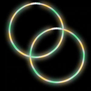 22 Inch Premium Swirl Glow stick Necklace (Green/Yellow/Purple, 50 Count Per Pack) - Glow-Paradise