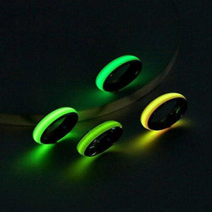 Glow In The Dark Stainless Steel Rings (Assorted Colors, 4 Count Per Pack) - Glow-Paradise