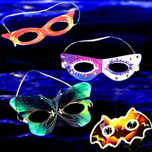 Glow In The Dark Eye Masks - Assorted (8 Masks Per Pack) - Glow-Paradise