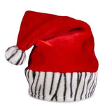 Zebra Print Santa Hat (1 Quantity Per Pack) - Glow-Paradise
