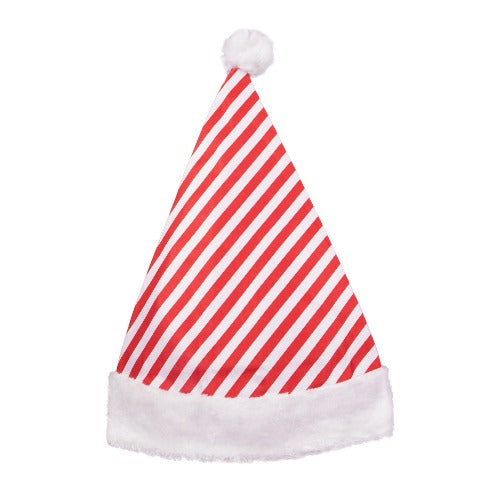 Candy Cane Stripe Santa Hats (12 Quantity Per Pack) - Glow-Paradise
