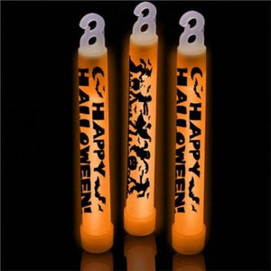 6 Inch Halloween Glow Sticks (Orange Color, 25 Count Per Pack) - Glow-Paradise