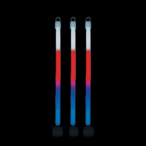 Patriotic Tri-Color Glow Sticks (Blue/White/Red Color, 12 Count Per Pack) - Glow-Paradise
