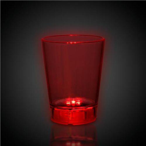LED Light Up Liquid Activated 1.5 Oz Shot Glass (Red Color, 1 Quantity Per Pack) - Glow-Paradise