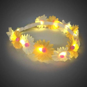 LED Light Up Flower Headband (Yellow Color, 1 Quantity Per Pack) - Glow-Paradise