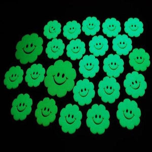 Glow in the Dark Smiley Flowers (24 Stickers Per Pack) - Glow-Paradise
