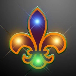 LED Fleur de Lis Flashing Body Light Lapel Pins (1 Per Pack) - Glow-Paradise