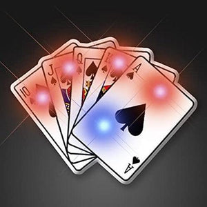Royal Flush Flashing Body Light Lapel Pins (1 Per Pack) - Glow-Paradise