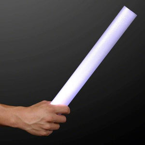 LED Light Up 16 Inch Foam Stick Baton (White Color, 12 Per Pack) - Glow-Paradise