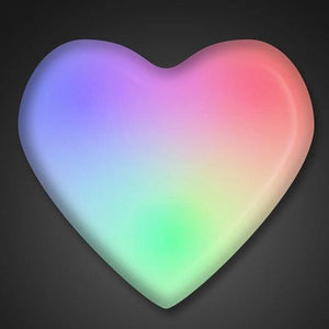 LED Frosted Heart Flashing Body Light Lapel Pins (1 Per Pack) - Glow-Paradise