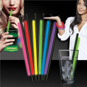 9 Inch Glow Straws & Bracelet/Wristband (Assorted Colors, 25 Straws Per Pack) - Glow-Paradise
